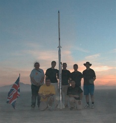 A triumphant MARS posing in the desert