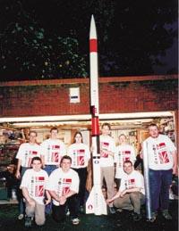 The MARS flight crew with the completed rocket