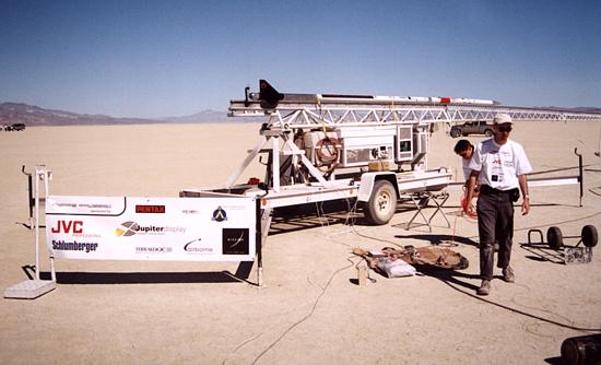 The Deimos Odyssey rocket is prepared for
launch