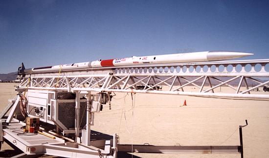 The MARS launch team pose with the rocket before launch